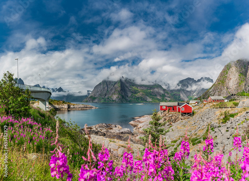 Panoramaansicht von Hanmøy auf den Lofoten in Norwegen