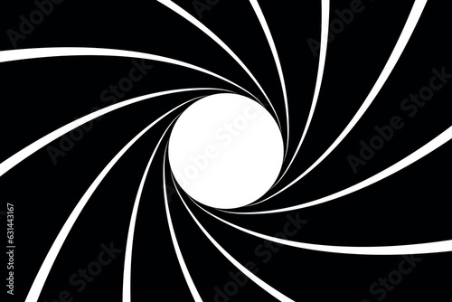 James rifled gun barrel grooves. Horizontal background, vector pattern, rifled channels.