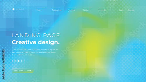 Abstract futuristic technology blurred summer blue liquid neon light colours background dynamic geometric shape website landing page or banner template modern style vector illustration. login form	

