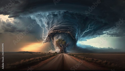 a big tornado in the field  a big natural disaster in the world  Generative AI.