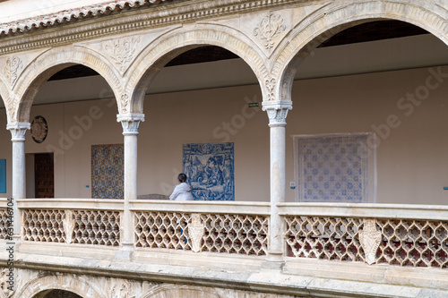 Fototapeta Naklejka Na Ścianę i Meble -  Toledo, Spain; 28-May, 2023: Inner courtyard and cloister of the Santa Cruz museum in Toledo (Spain)