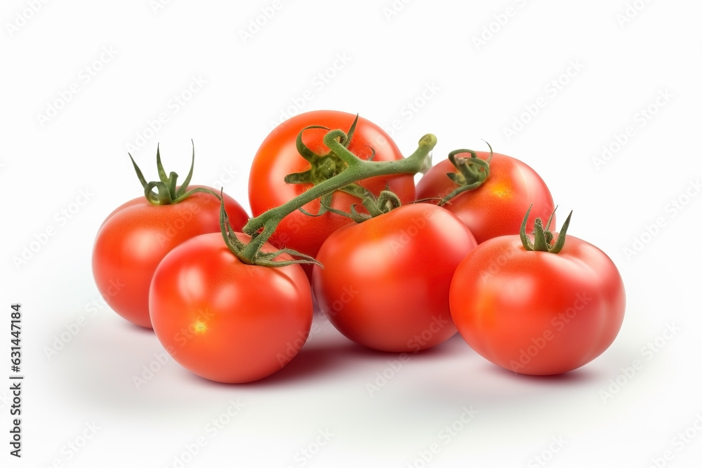 Red tomatoes on white background. Fresh vegetables. Healthy food concept Red tomatoes on white background. Fresh vegetables. Healthy food concept