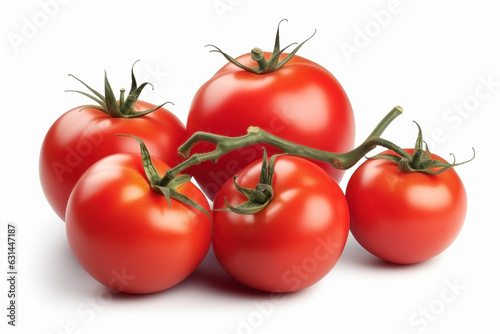 Red tomatoes on white background. Fresh vegetables. Healthy food concept