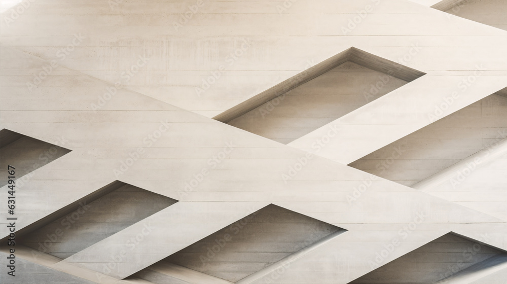 Fototapeta premium Geometric architecture detail modern concrete white structure building abstract concrete architecture background building concrete balcony construction middle east.