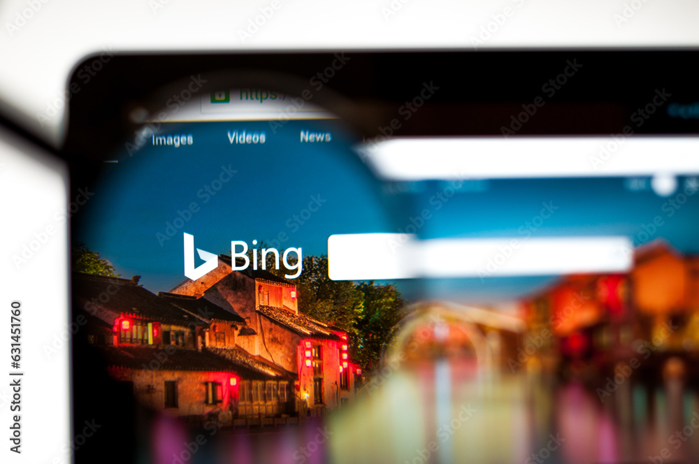 Bing.com website homepage. It is a web search engine owned and operated