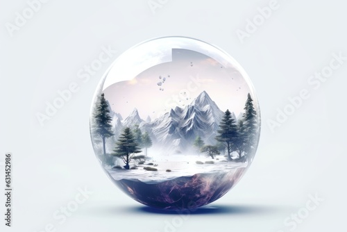 forest in glass globe concept of environemnt protection on white background © 7oanna