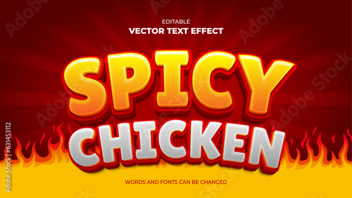 spicy chicken editable 3d text effect