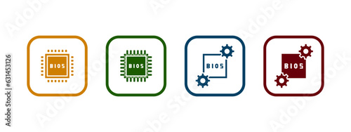 bios chip icon vector illustration. basic input output system icon concept.