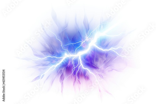 neon thunder on white background