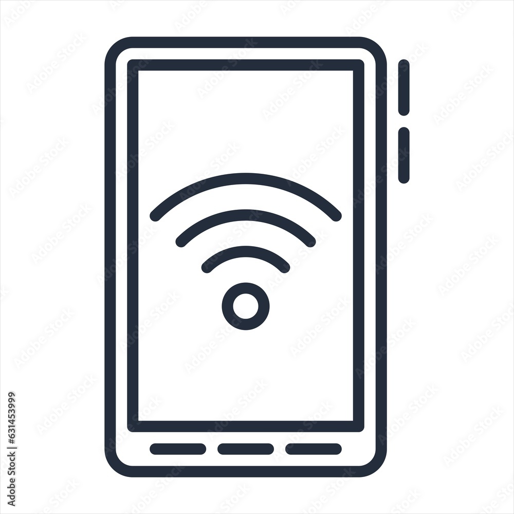 Wifi Signal and Phone Screen Symbol.Wireless Network Icon on Mobile Screen.Mobile Device Wifi Internet Icon.Internet wireless technology. Wireless Icon. wifi symbol. vector illustration. Wifi Signal and Phone Screen Symbol.Wireless Network Icon on Mobile Screen.Mobile Device Wifi Internet Icon.Internet wireless technology. Wireless Icon. wifi symbol. vector illustration.