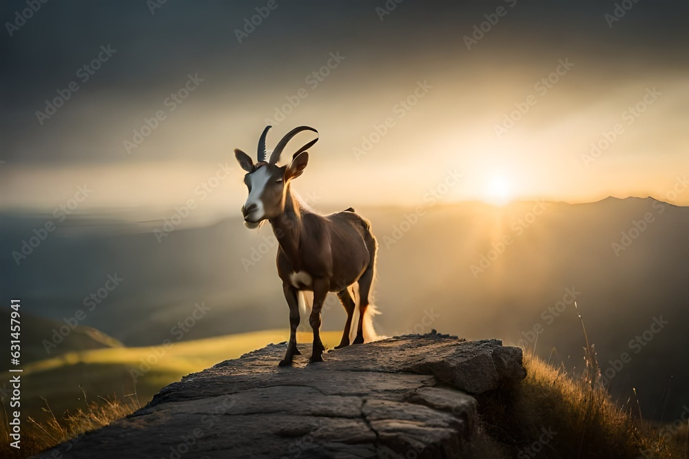 Obraz premium mountain goat on a rock