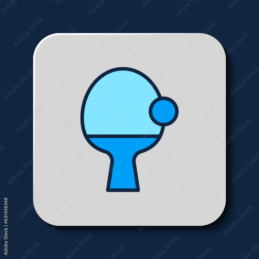 Filled outline Racket for playing table tennis icon isolated on blue background. Vector Filled outline Racket for playing table tennis icon isolated on blue background. Vector