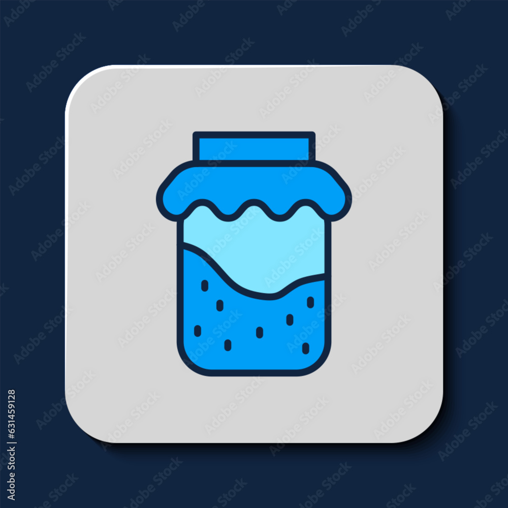 Filled outline Jam jar icon isolated on blue background. Vector Filled outline Jam jar icon isolated on blue background. Vector
