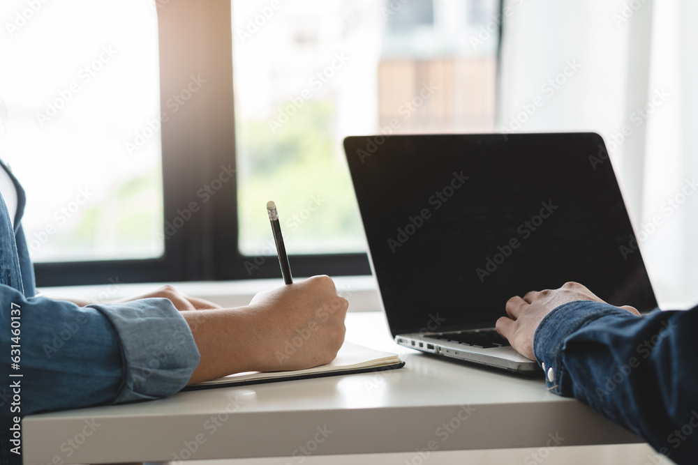 Close up finance advisor pointing into computer screen. Close up finance advisor pointing into computer screen.
