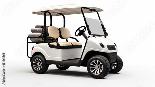 A Golf car, Golf car on isolated on white background. Generative Ai