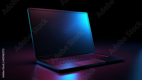 Notebook, Laptop glowing neon
