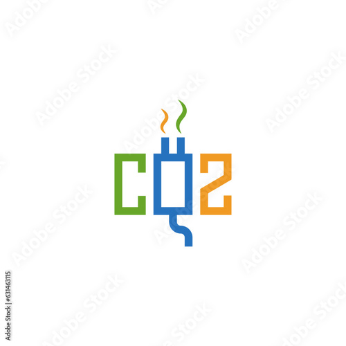 Co2 exhaust carbon dioxide logo design.