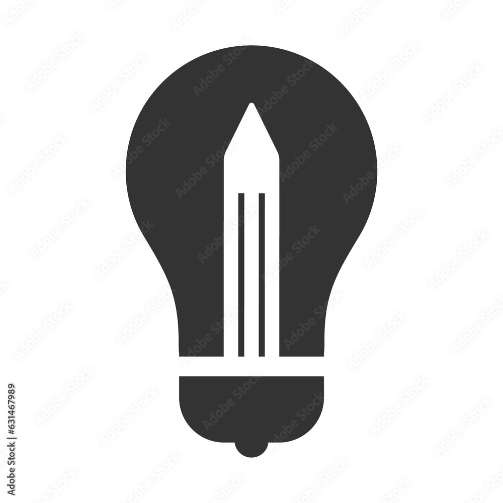 Vector illustration of writing ideas icon in dark color and transparent background(png).