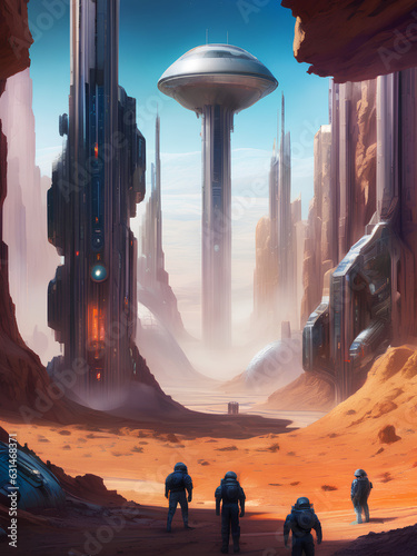 Landscape illustration of expanse scifi spacescape ceres colony photo