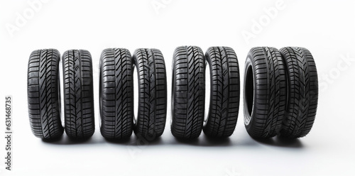 rubber tire isolated tyre auto background wheel industry car automobile object. Generative AI.