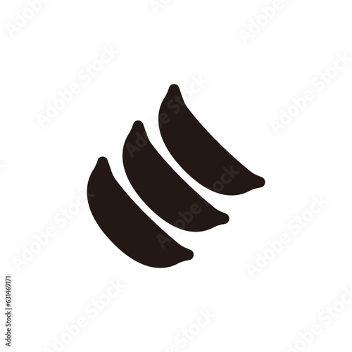 Gyoza icon.Flat silhouette version.