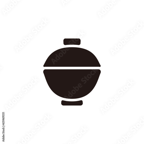 Miso soup icon.Flat silhouette version.
