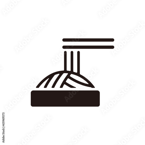 Soba noodle icon.Flat silhouette version.