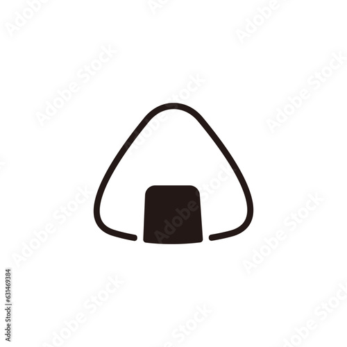 Onigiri icon.Flat silhouette version.