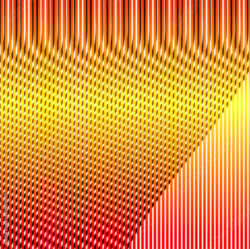 Golden grille with a red tint and with lines