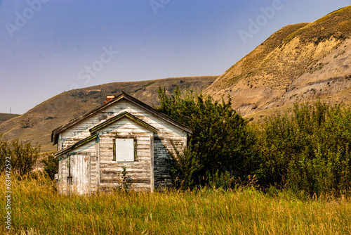 Ghost town of Beyon nestled deep in the valley Special Area 2, Alberta, Canada