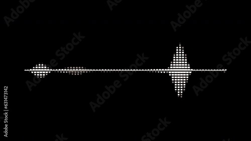 White wave bar on an animated on waveform audio sound. voice soundbar waves isolated on black background. photo