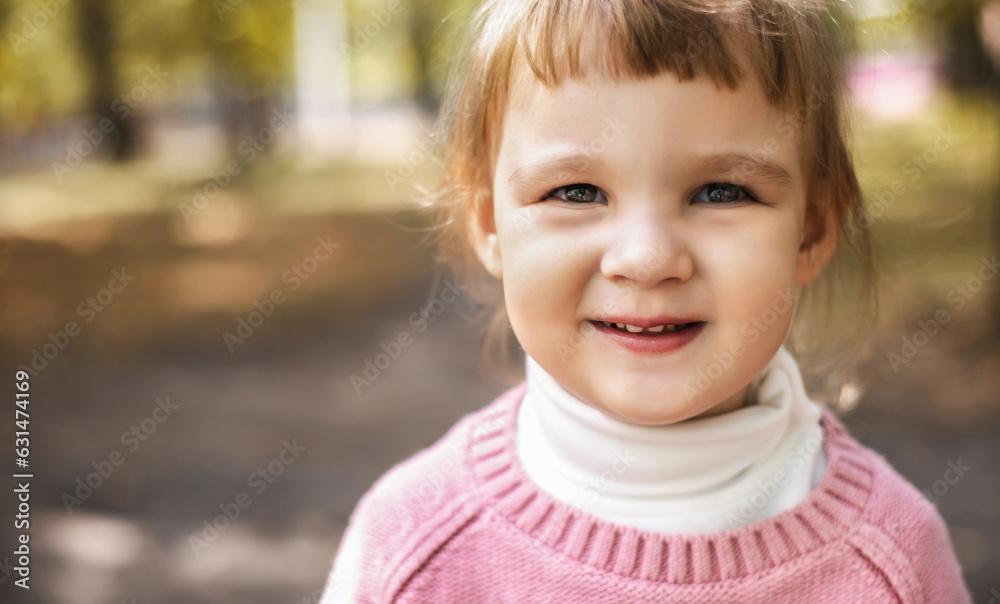 Autumn portrait of cute little caucasian girl Autumn portrait of cute little caucasian girl