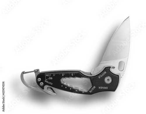 Blade partically open with shadow on a multi tool with folding knife photo