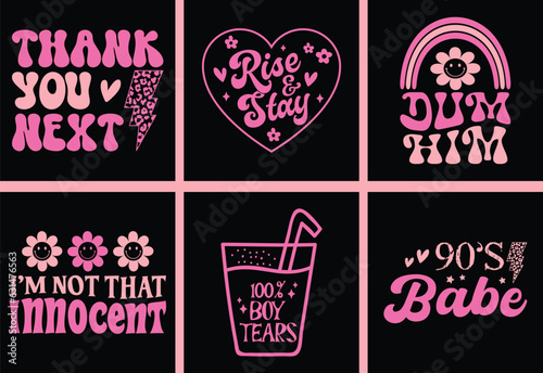 Girl Quotes Bundle, Funny Pink Girl Quotes Bundle