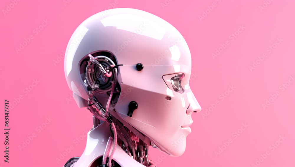 Woman AI robot, automation and technology concept, AI generated