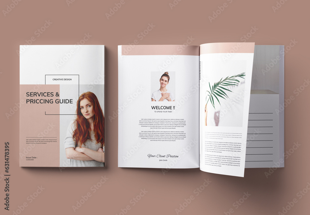 Business Service Guide Document Example Services Guide Template Stock Template | Adobe Stock