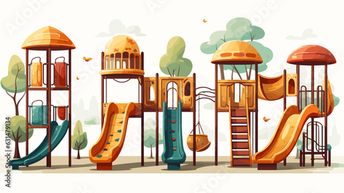Drawing playground flat style on white background vector