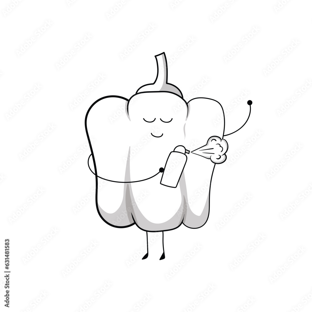 Hand drawn Kids drawing Cartoon Vector illustration cute pepper spray