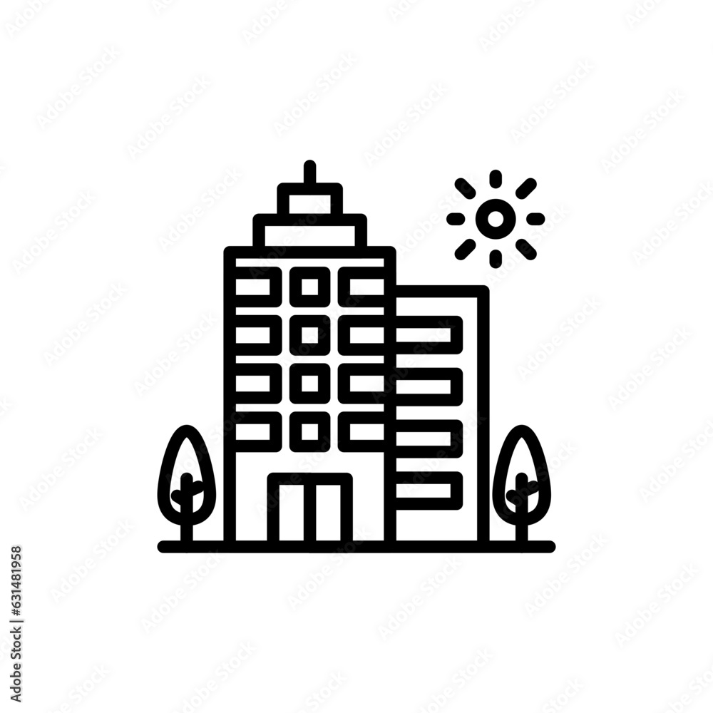 Apartment Building icon in vector. Illustration