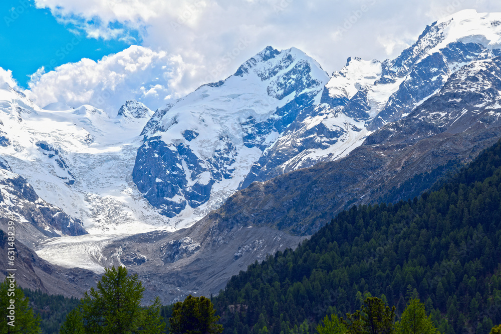 Piz Bernina, höchster Berg des Kantons Graubünden in der Schweiz 