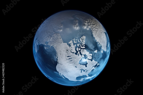 Earth as an ice frozen planet from space