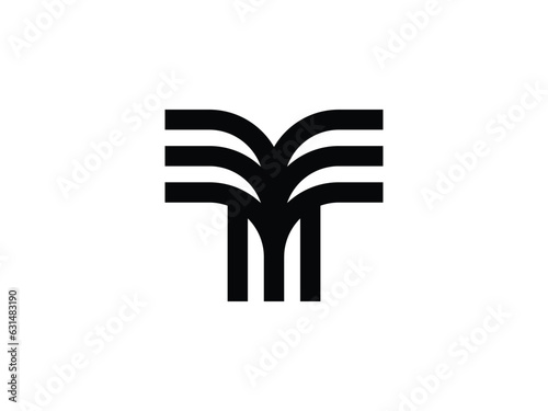 monogram letter T logo design