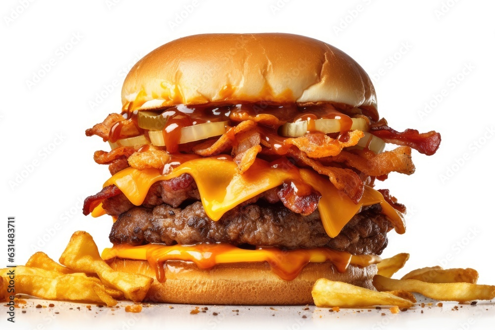 Doritos Burger with beef patty, Doritos chips, nachos, pickles, melted