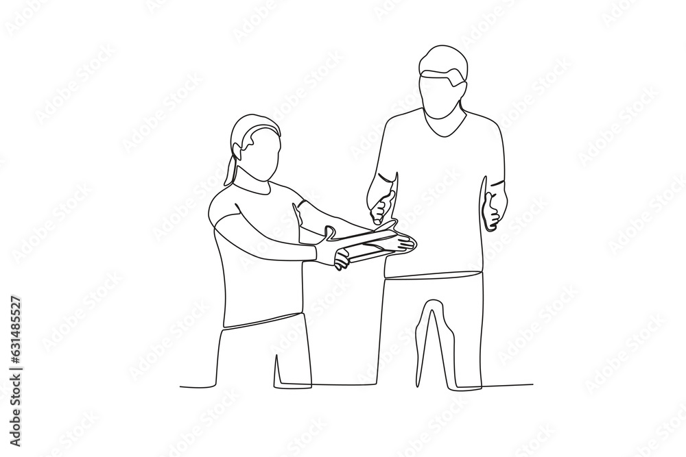 Continuous single line drawing of a doctor giving instructions to a patient during therapy
Continuous single line drawing of a doctor giving instructions to a patient during therapy