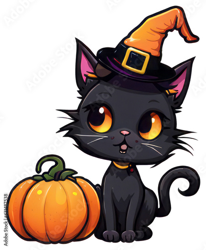 Cute Halloween Cat Sticker Design © StayWeird