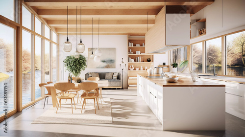 Modern scandinavian dining room AI-generated