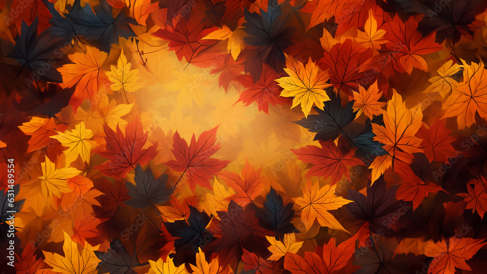 Viele schöne Herbstblätter als Hintergrundmotiv und Druckvorlage, ai generativ Viele schöne Herbstblätter als Hintergrundmotiv und Druckvorlage, ai generativ