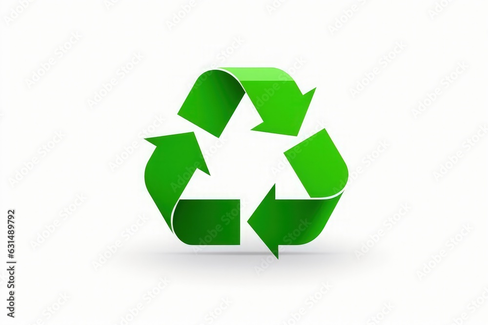 Obraz premium Recycling symbol in a white background. Recycle and renewable energy concept