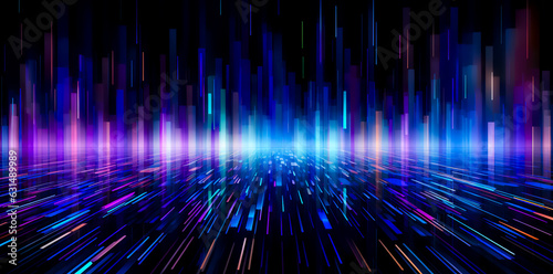 Purple And Blue Glowing Neon. Empty background scene. Futuristic Sci-Fi Modern Empty.