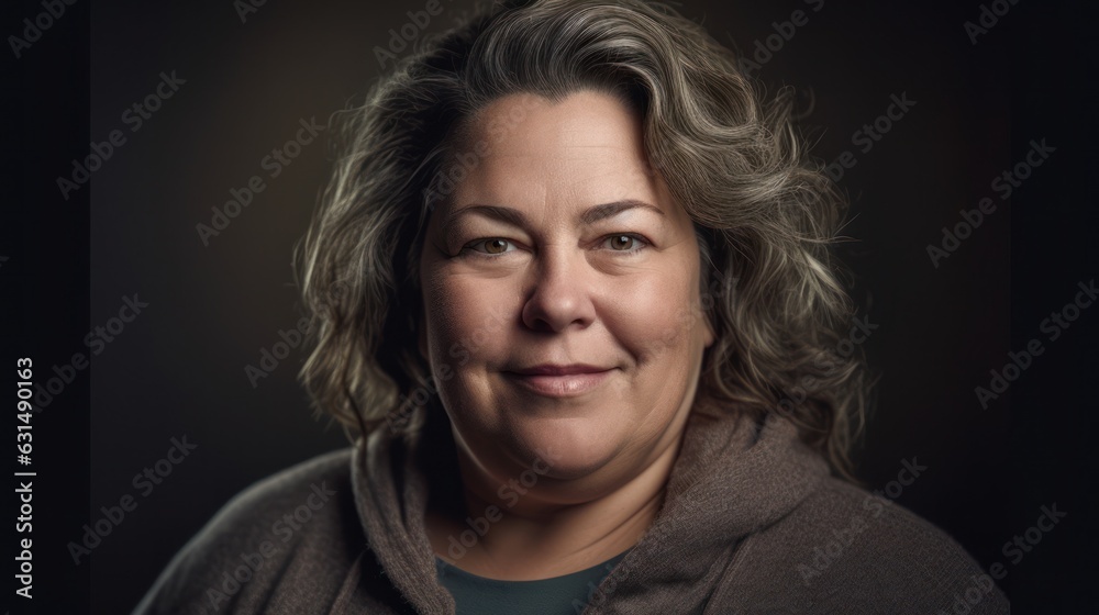 Fototapeta premium mature senior woman posing in front of black background